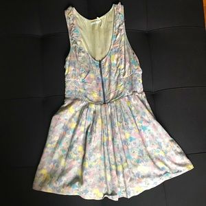 Abstract floral print fit and flare mini dress